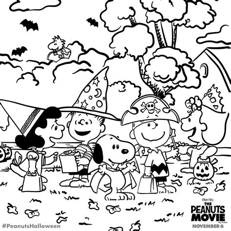 printable peanuts halloween coloring pages