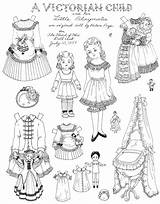 Paper Victorian Dolls Coloring Doll Pages Printable Dress Clothes Color Vintage Template Helen Cut Christmas Kids Dresses Era Child Fashion sketch template