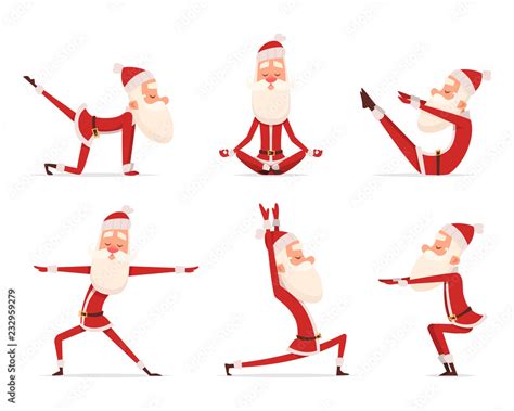 santa yoga relax winter cute healthy christmas holiday santa claus outdoor  sport yoga