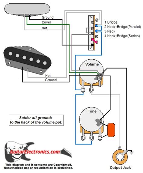 tele style guitar wiring diagram