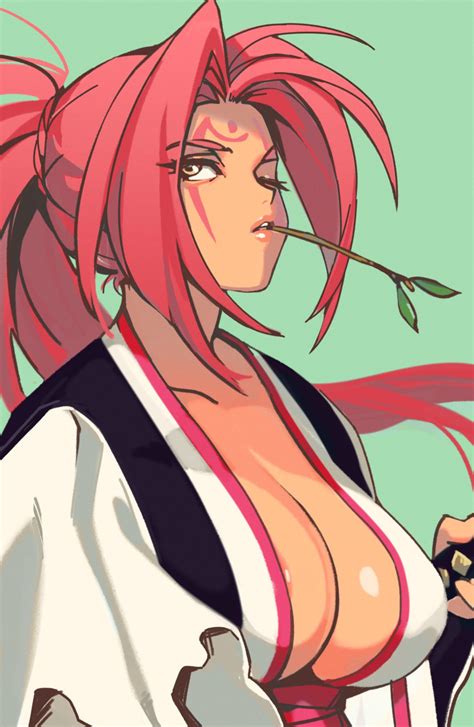 rule 34 1girls baiken big breasts breasts cleavage female female only