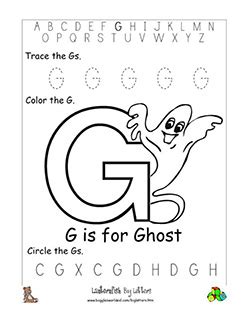 letter g alphabet worksheets