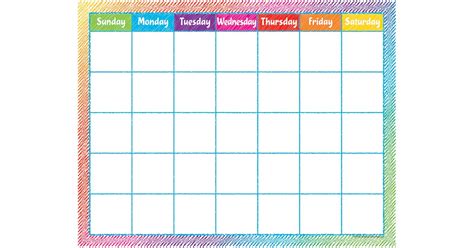 colorful scribble calendar chart tcr teacher created resources