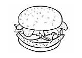 Coloring Hamburger Pages Dog Hot Printable Food Snack Kids Junk Edupics sketch template