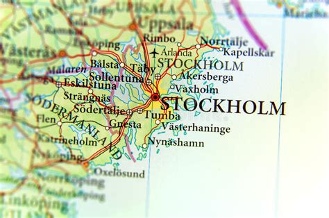 mapa geográfico del país europeo suecia con la capital de estocolmo foto de archivo imagen de