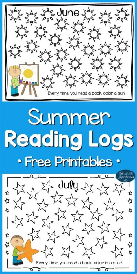 summer reading logs  kids  printables raising  superheroes