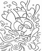 Swimming Coloring Girl Pages Pool Little Getdrawings Beach Getcolorings sketch template