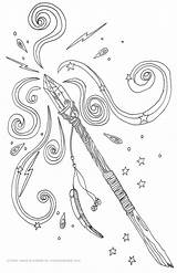 Wand Crystal Drawing Colouring Getdrawings sketch template