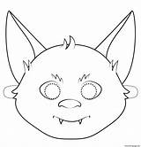 Coloring Halloween Mask Bat Pages Masks Printable Template Outline Animal Bats Paper Happy Scary Sheets Categories sketch template