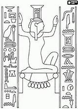 Egyptian Horus Hieroglyphics Ojo Colouring Engraved Goddess Egipto Egypte sketch template