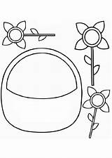 Basket Flower Coloring Craft Printable Pages Large Edupics sketch template