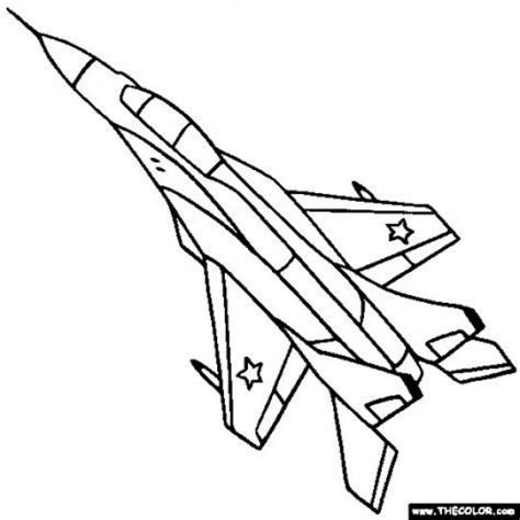 military jet fighter airplane coloring page kidswoodcrafts airplane
