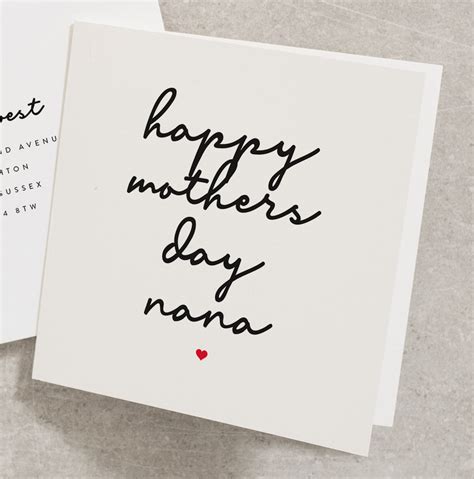 happy mothers day nana mothers day card  nana simple etsy