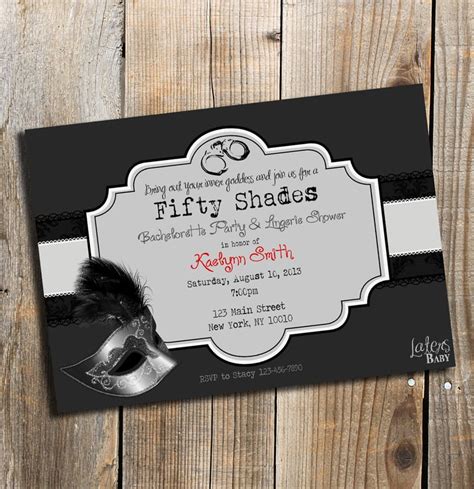 The Invites Fifty Shades Of Grey Bachelorette Party