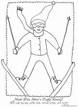 Coloring Skier Printable Pages Bnute Productions Skiing February Nute Printables Choose Board sketch template