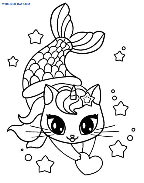 dibujo de gato unicornio  colorear  daycom