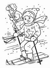 Coloring Winter Pages Clip Coloriage Ski Printable Main Filminspector sketch template