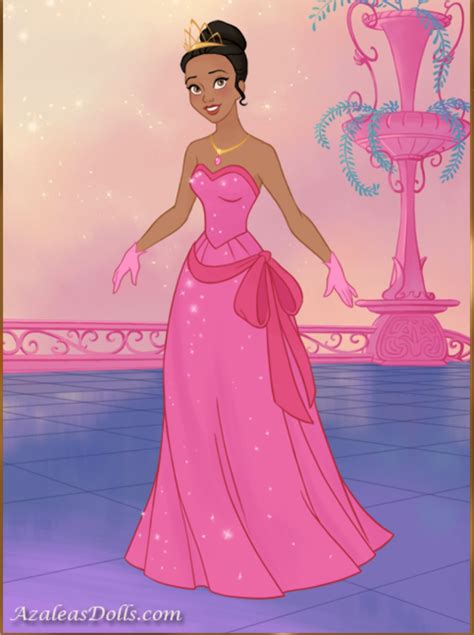 princess tiana     beautiful dress  pink  fairytale princess dress  game