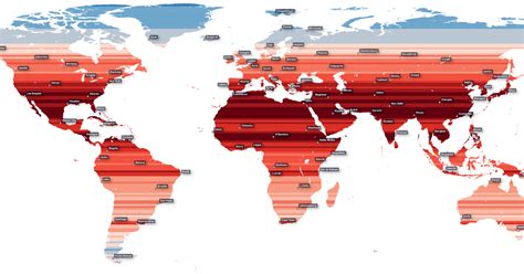 mapped  worlds population density  latitude