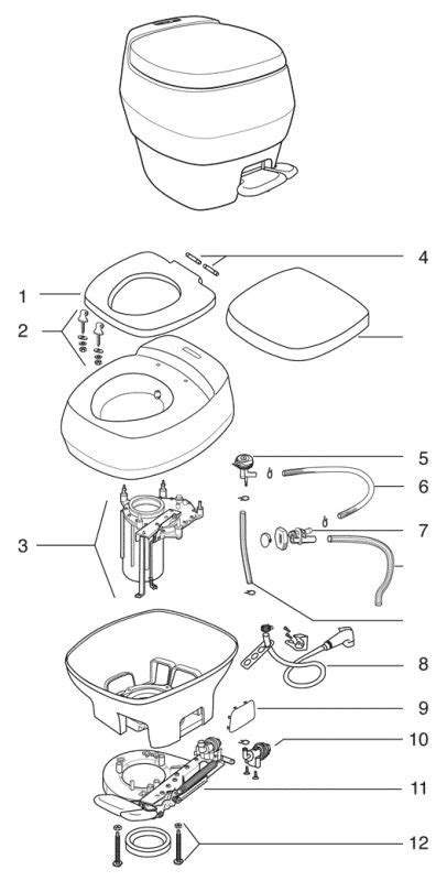 thetford aqua aurora rv toilet repair parts diagram toilet repair aqua portable toilet