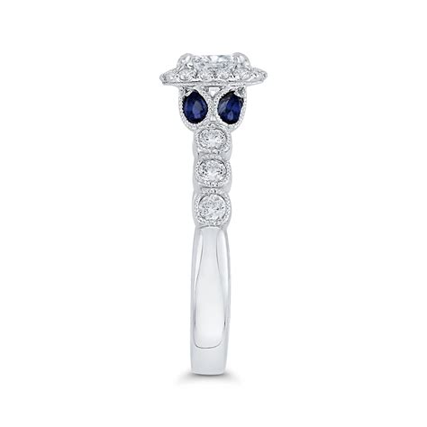 14kt White Gold Diamond And Sapphire Engagement Ring The Diamond Shop