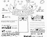 Eclipse Coloring Solar Printable Pages Kids sketch template