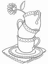 Coloring Dulemba Teacups sketch template