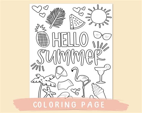 summer colouring pages printable coloring page quote etsyde