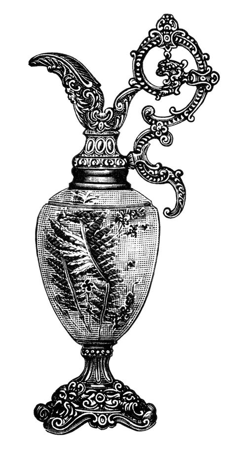 black and white clip art elegant vintage vase clipart