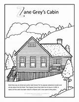 Coloring Cabin Zane Grey sketch template