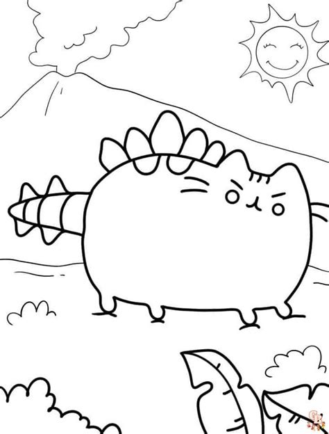 pusheen  fat pony coloring page  printable coloring