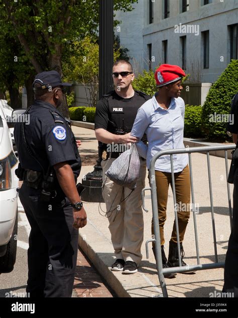woman arrested  handcuffed   capitol police washington dc usa stock photo alamy