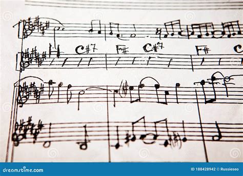 handwritten musical score stock photo image  orchestration