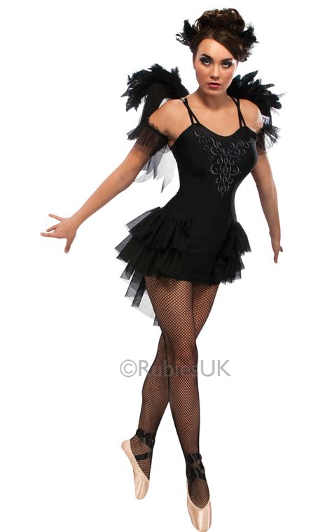Womens Halloween Black Swan Ballet Costume Ladies Fancy