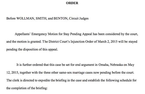 federal appeals court puts nebraska same sex marriages on hold metro weekly