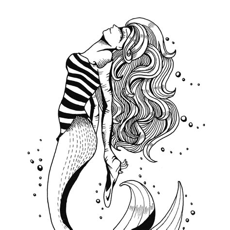 zombie mermaid  colouring page instant  print  etsy
