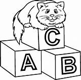 Blocks Coloring Pages Block Abc Drawing Baby Letter Alphabet Cat Printable Shower Getcolorings Animal Clipart Clip Color sketch template