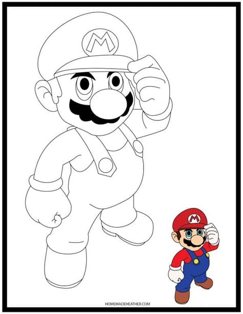 printable mario coloring pages homemade heather