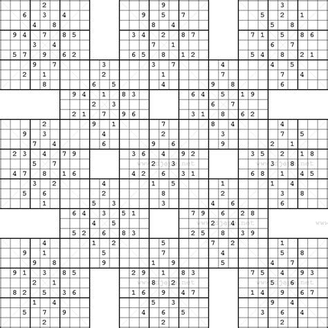 super samurai sudoku  grids printable super sudoku sudoku printables