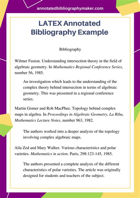 learn   latex annotated bibliography  annotated