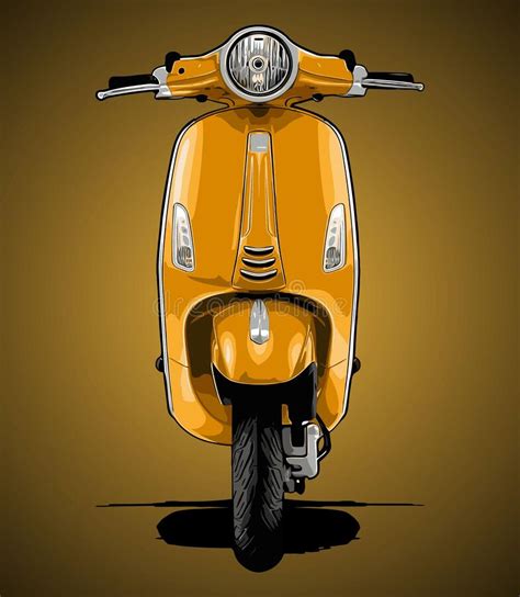 yellow automatic scooter front view stock vector illustration  isolated classic