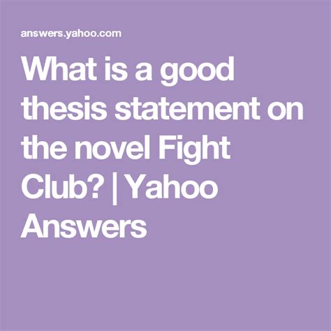 thesis statement yahoo answers how to write a good thesis