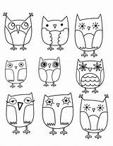 Coloring Owls Shrink sketch template
