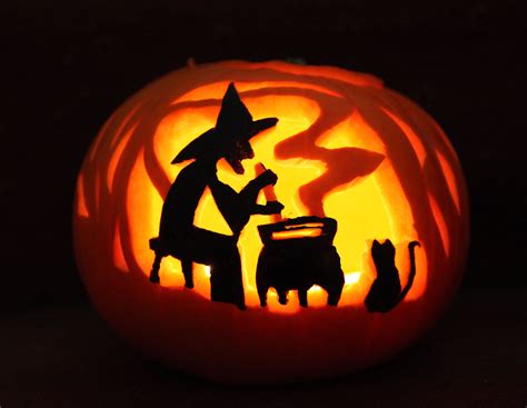 witch  couldren pumpkin carving cat pumpkin stencil pumpkin drawing