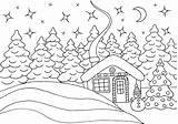 Coloring Snow Silhouette sketch template
