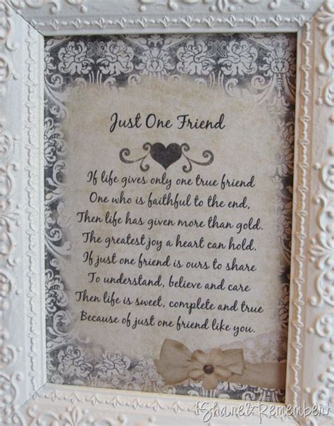 One True Friend Poem And Frame Friend Poems