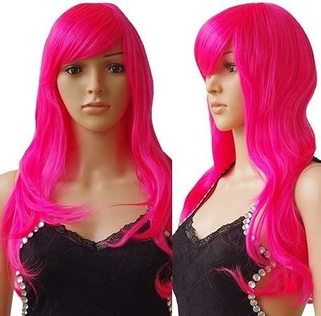 noilite hot pink wigs  women full head wigs  women fancy dress  straight hot