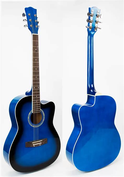blue colour acoustic guitar view acoustic guitar  brand