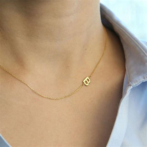 gold initial necklace gold chain necklace dainty etsy