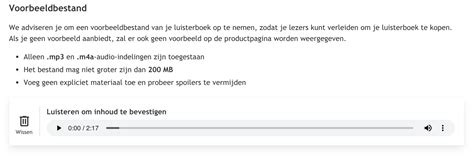 een voorbeeld van je luisterboek uploaden kobo writing life hulp